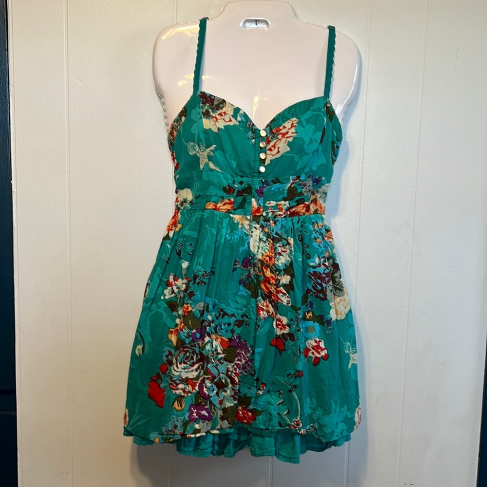 Free People Turquoise Floral Dress Size 6